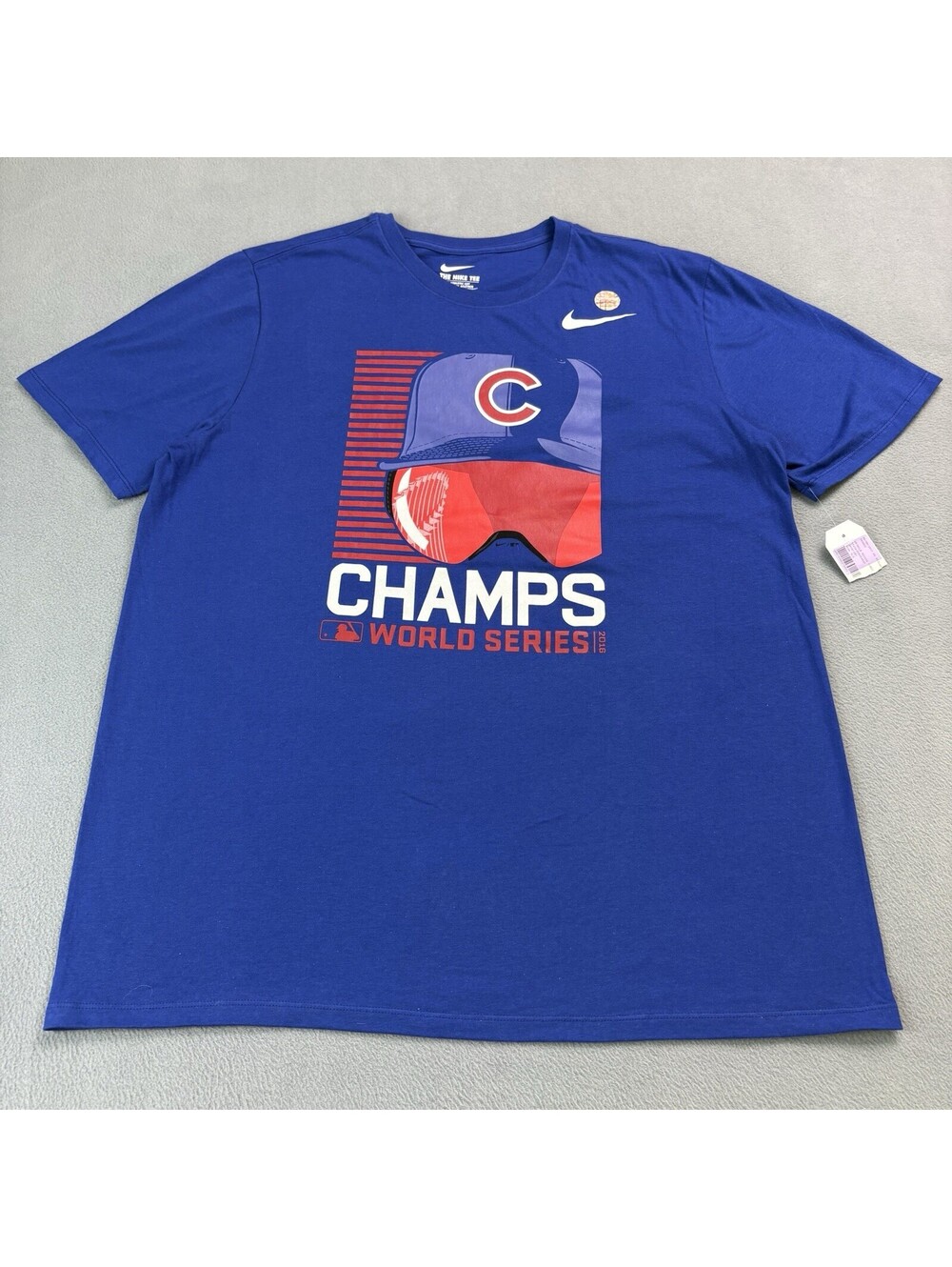 2016 Nike Chicago Cubs World Series Champs T Shirt Size XL Blue